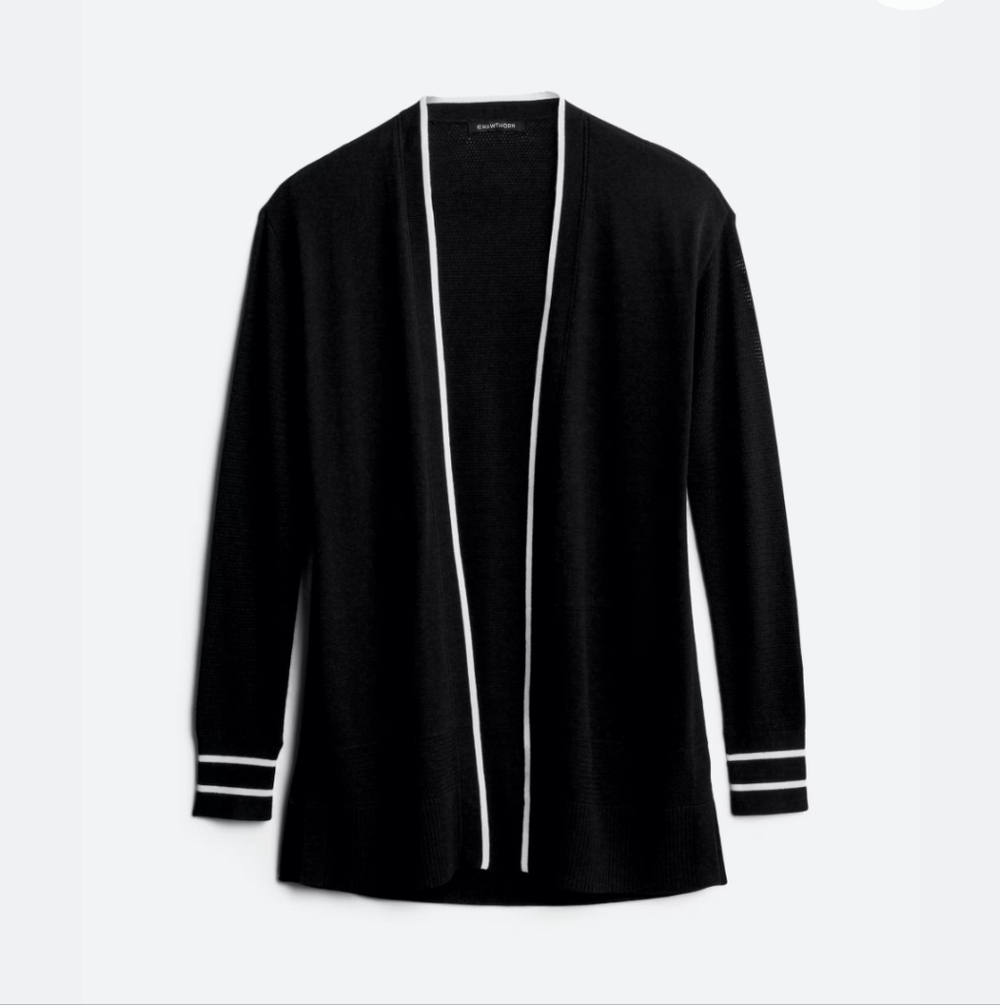 41 Hawthorn Black and White Open-Front Cardigan